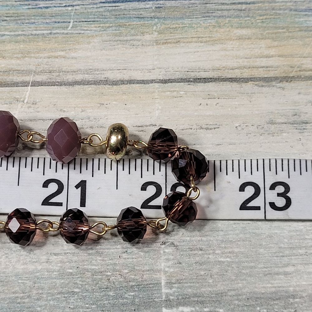 C 1946 Purple and Gold Beaded Necklace - Picture 7 of 9